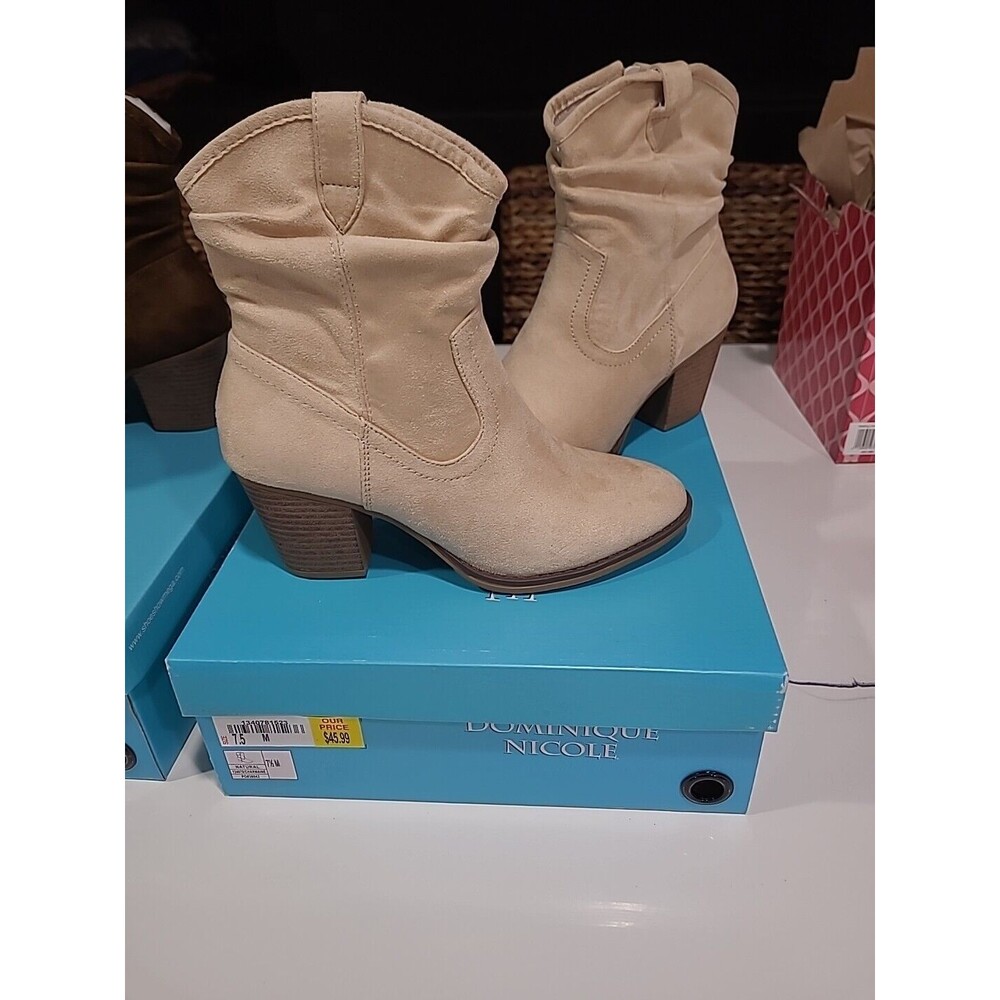 Dominique Nicole  Ankle Boots Light Tan Womens Size 7.5M NWB
